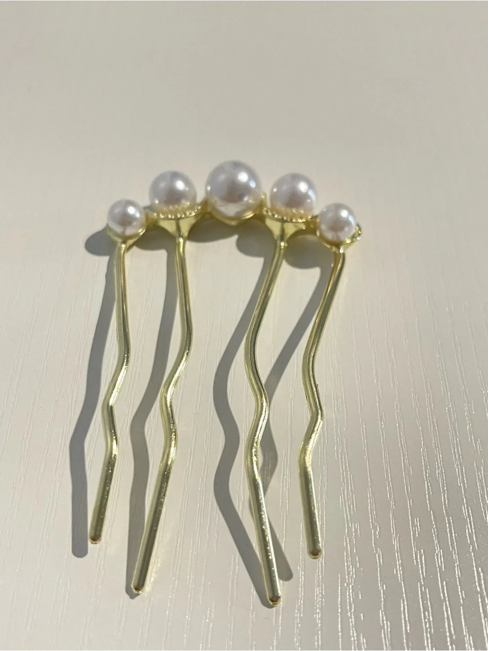 Pearl Cluster Hair Fork - Gold and Silver